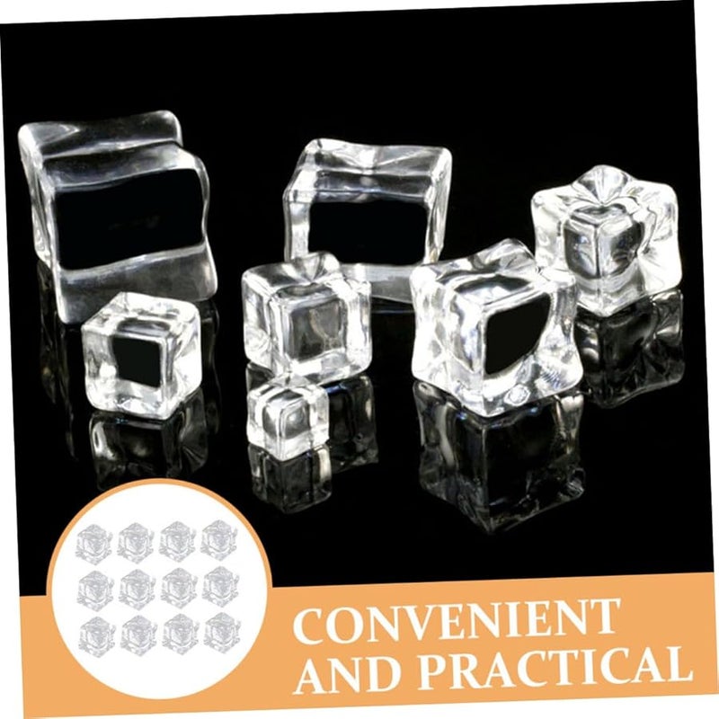 Acrylic Square Fake Ice Cubes 50pcs Reusable Photography Props Models - Image 4